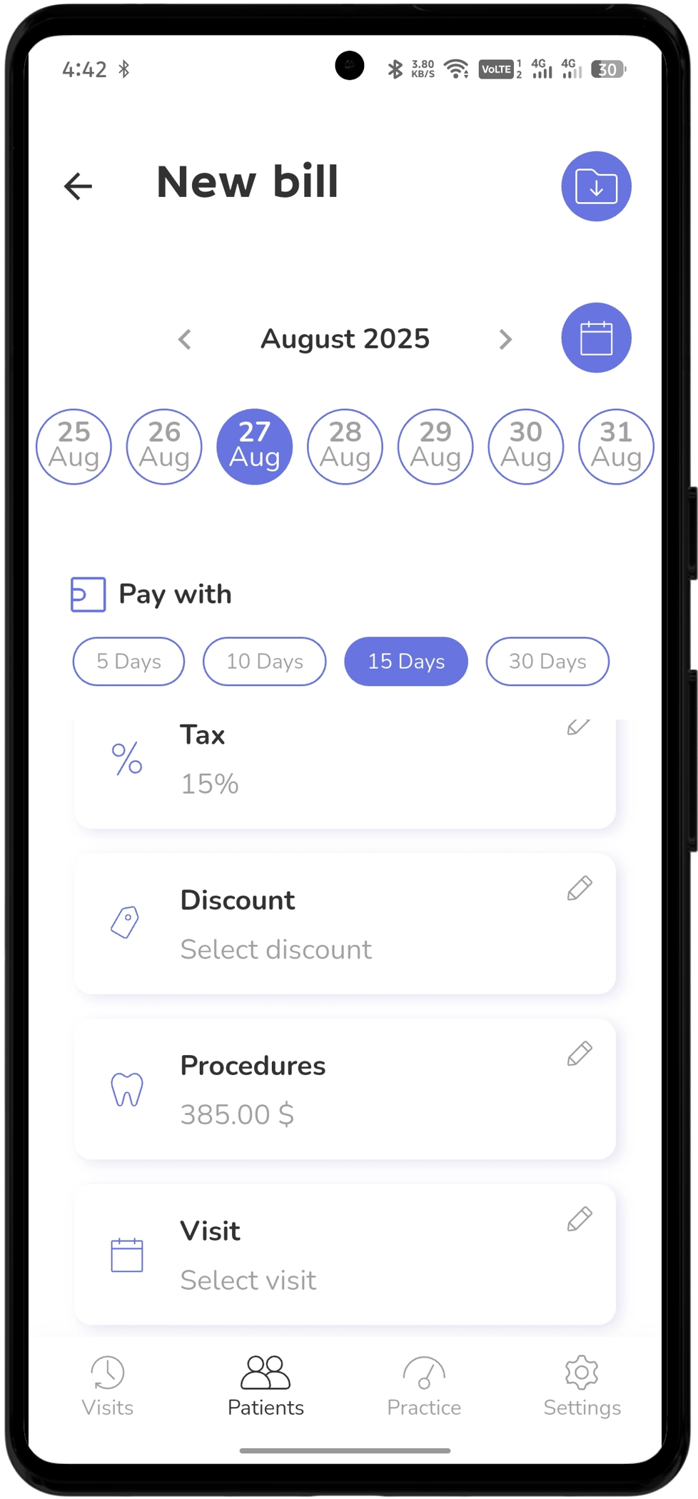 Dental_mobile_application_Dentaltap_part_Invoice