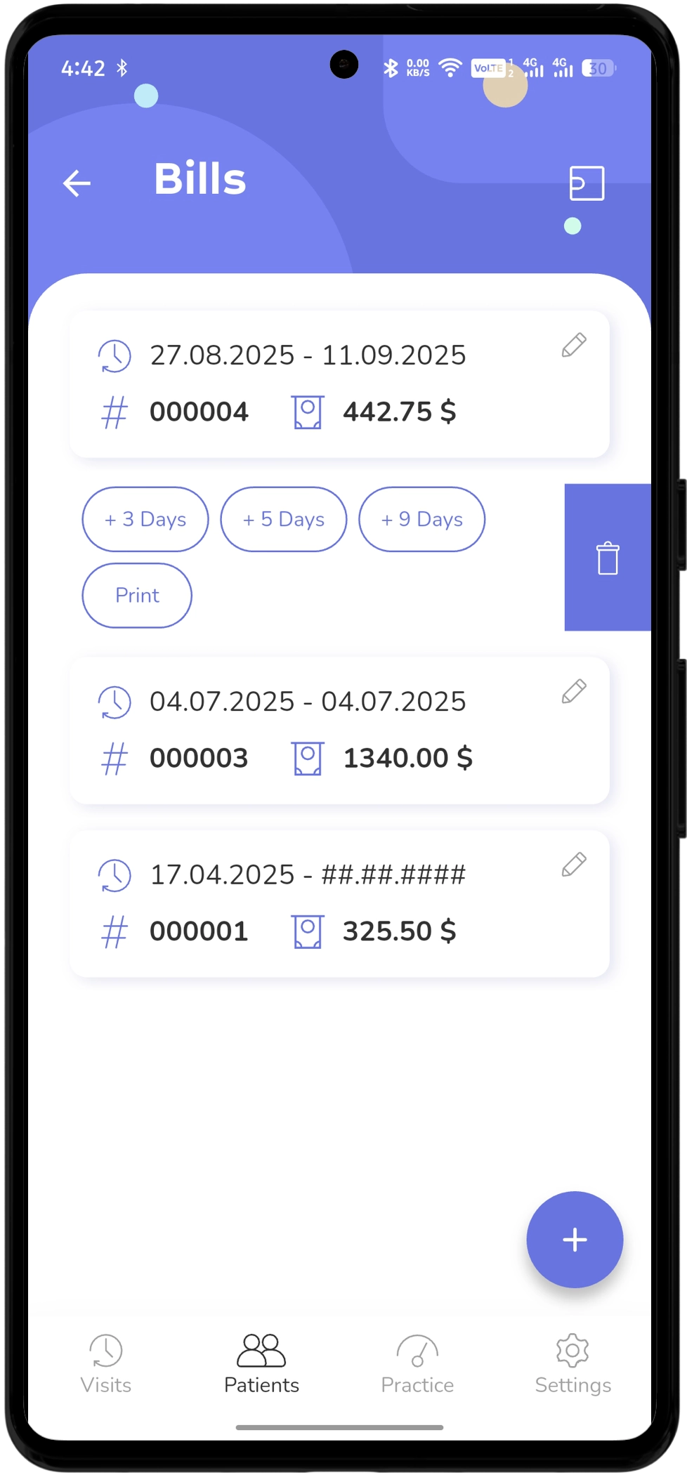 Dental_mobile_application_Dentaltap_part_Invoice_card