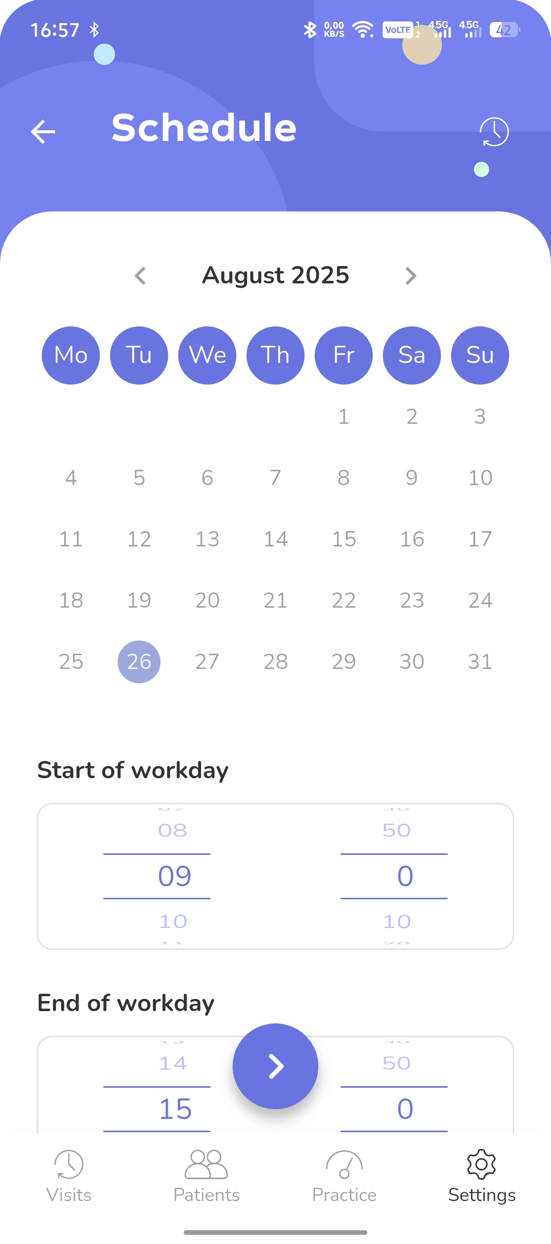 Dentaltap_dental_software_My_Schedule_Interval