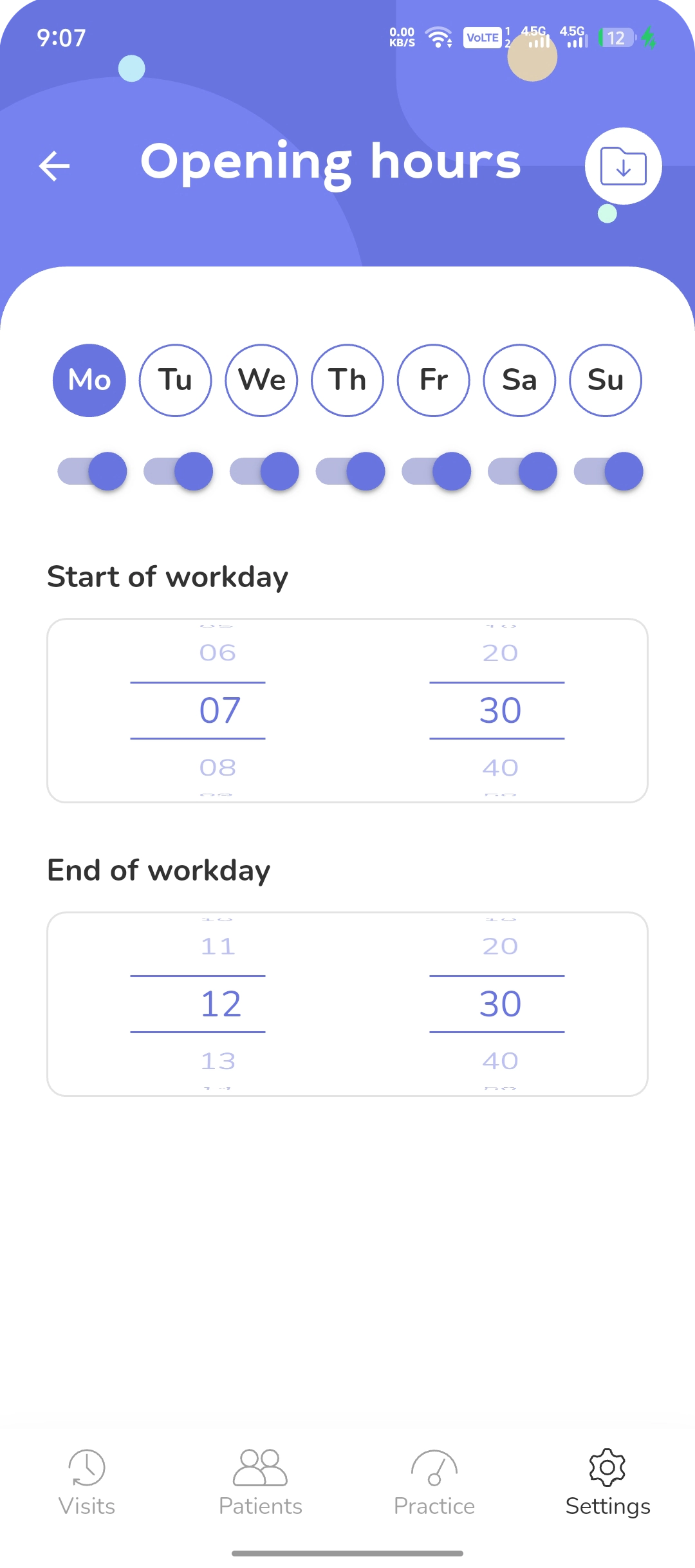 Dentaltap_dental_software_Open_hours